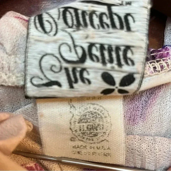 VTG Women’s 80s PL Sheer Floral Blouse Puff Sleeve Ruffle Neck Union Made - Picture 3 of 13